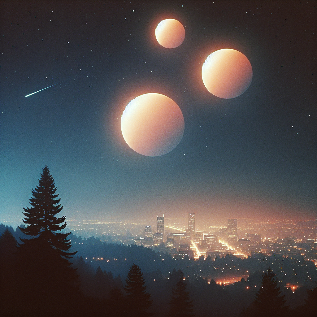 Portland: Orangefarbene Objekte in Dreiecksformation